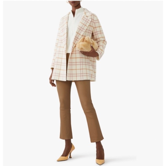 Theory Clairene Italian Wool Blend Open Jacket Ivory NWT Size Small - Picture 5 of 13